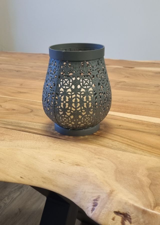 Ambiente Haus Metal Latern In Grey (H) 16cm