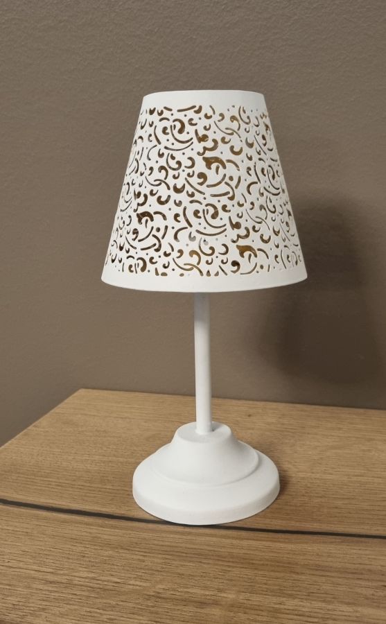 Ambiente Haus Metal T-Light Lamp In White (H) 24cm