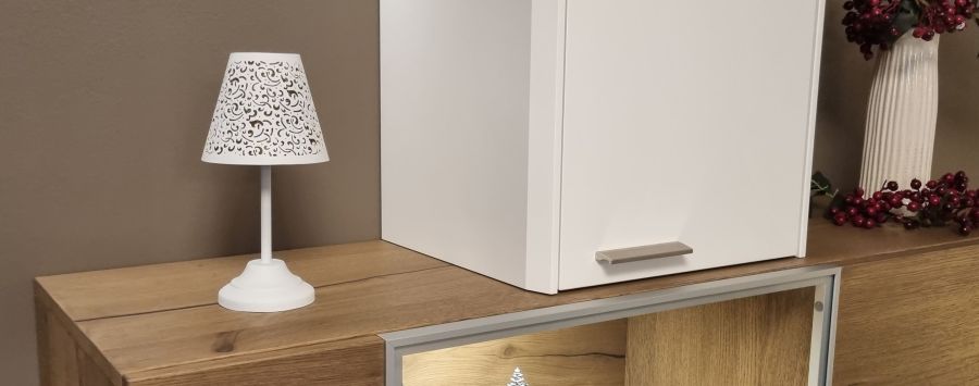 Ambiente Haus Metal T-Light Lamp In White (H) 24cm