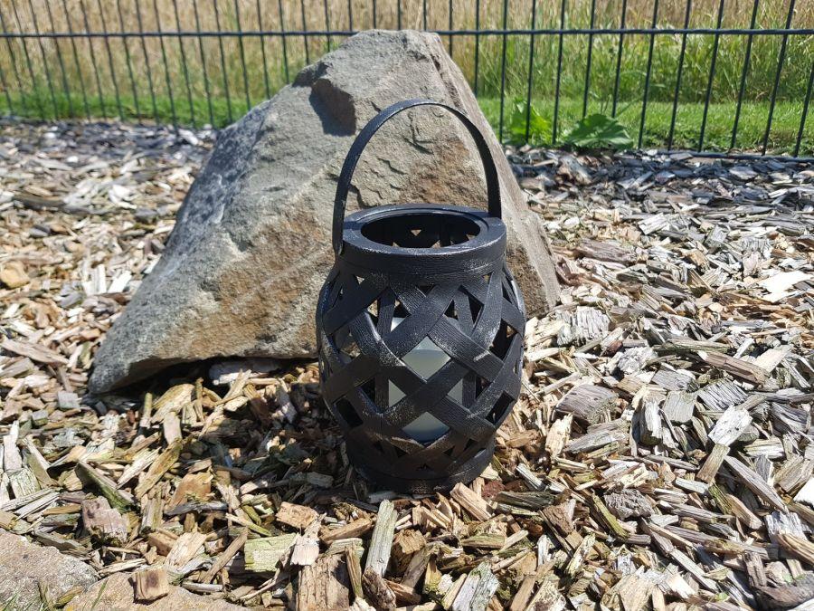 Ambiente Haus Rattan Lantern Incl. LED Candle - Black