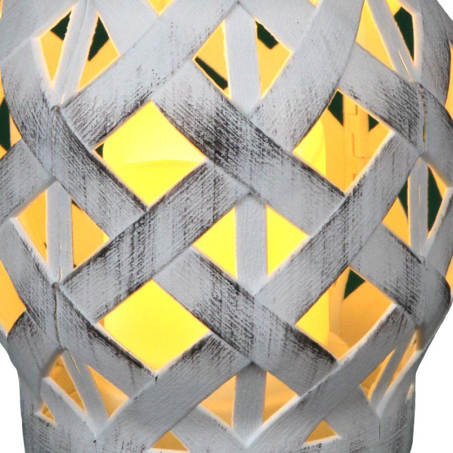 Ambiente Haus Rattan Lantern Incl. LED Candle - White