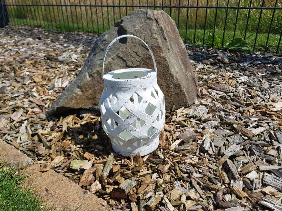 Ambiente Haus Rattan Lantern Incl. LED Candle - White