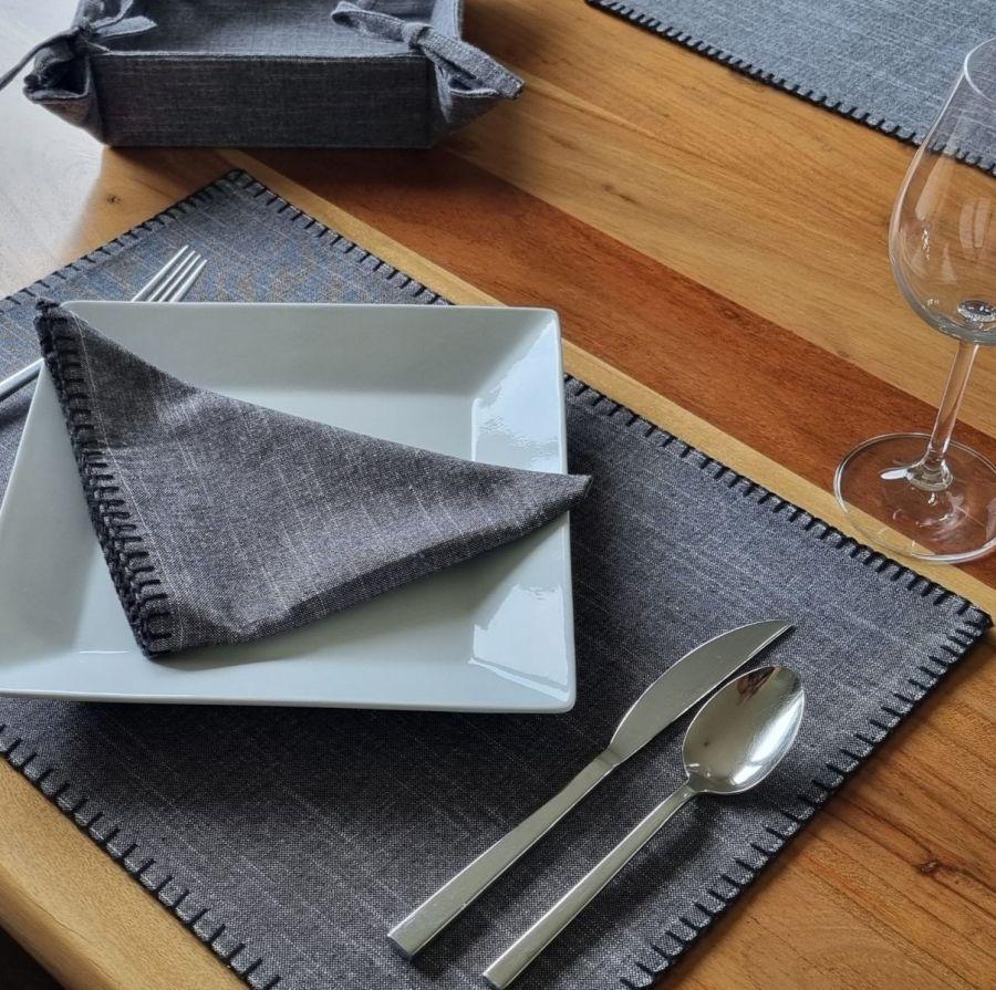 Ambiente Haus Set Of 6 Grey Napkins 40x40cm