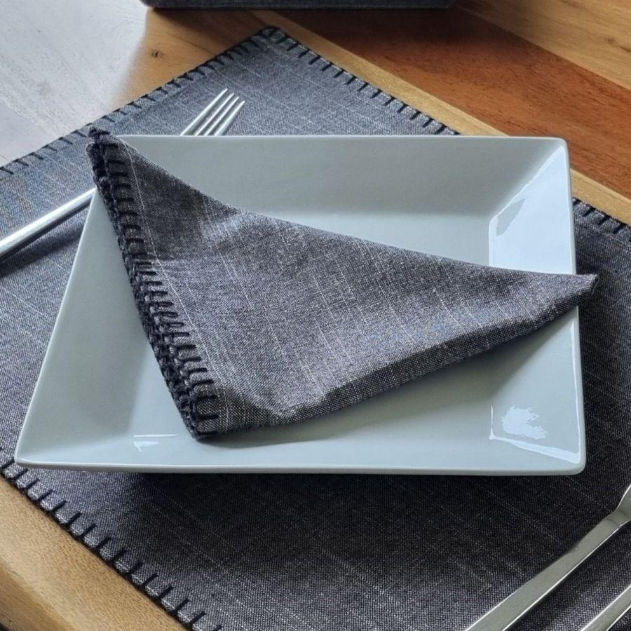 ambiente haus Set of 6 Grey Napkins 40x40cm