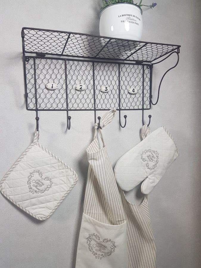 Ambiente Haus Shelf With Numbered Hooks - Brown