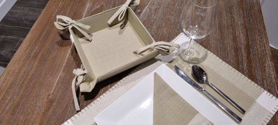 Ambiente Haus Table Basket Beige Shades 20x20cm