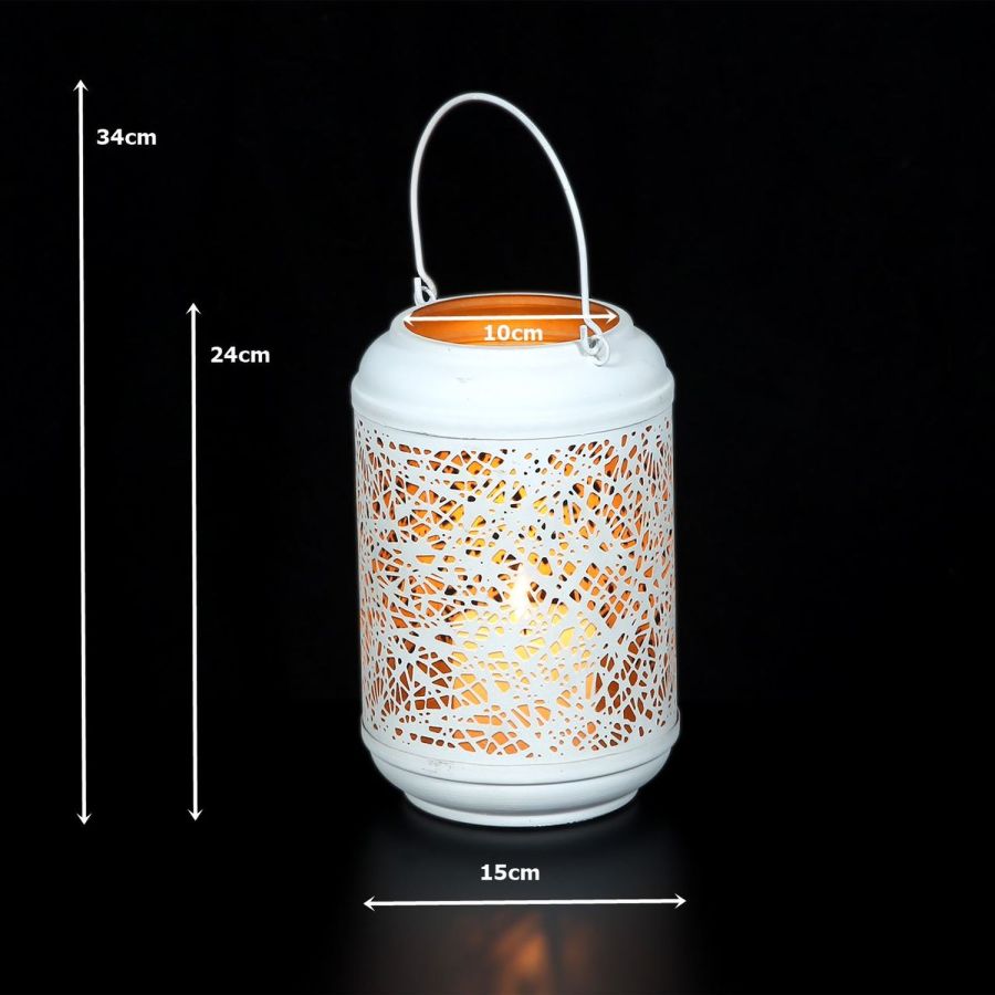 Ambiente Haus White Metal Lantern (H) 24cm