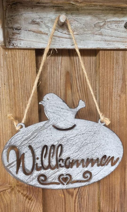 Ambiente Haus Willkommen Plaque (W) 20cm