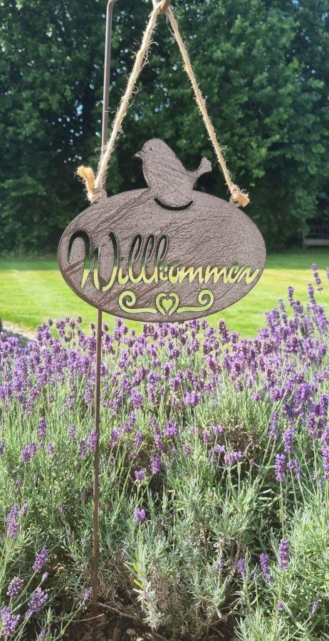 Ambiente Haus Willkommen Plaque (W) 20cm