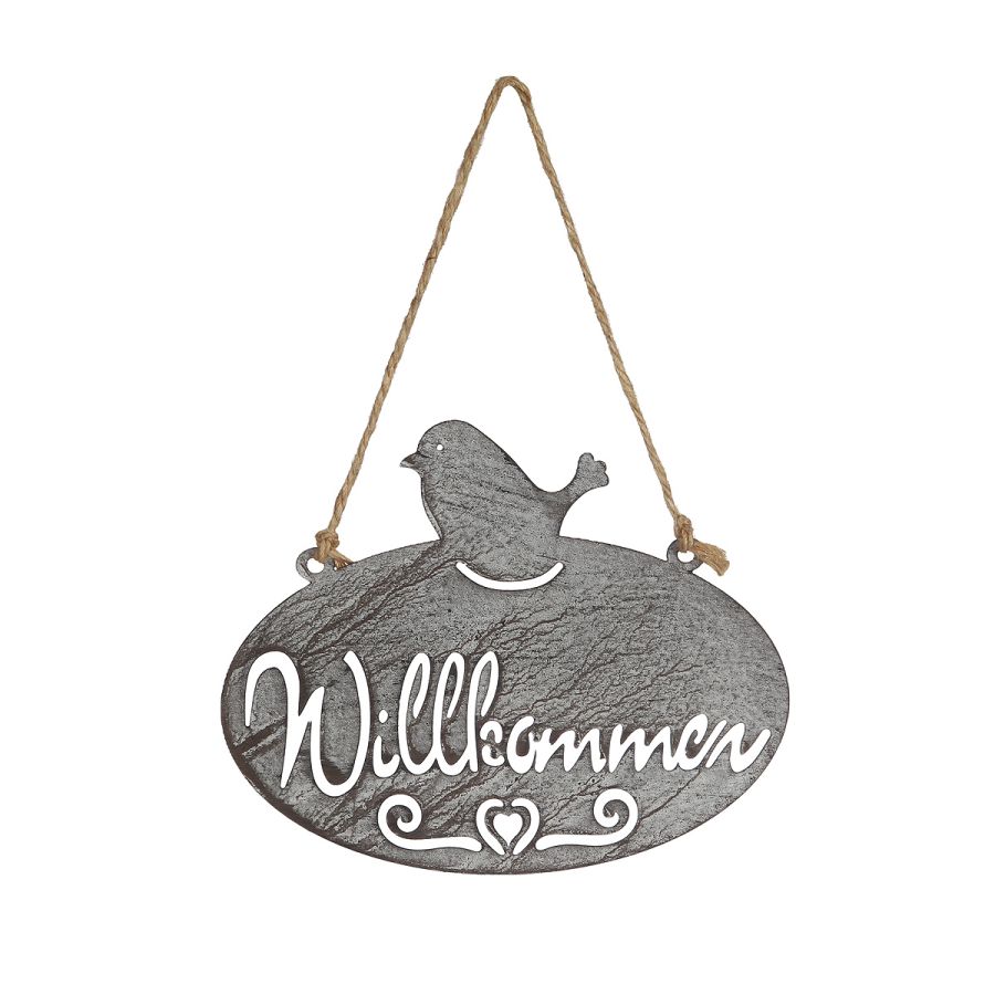 ambiente haus Willkommen Plaque (W) 20cm