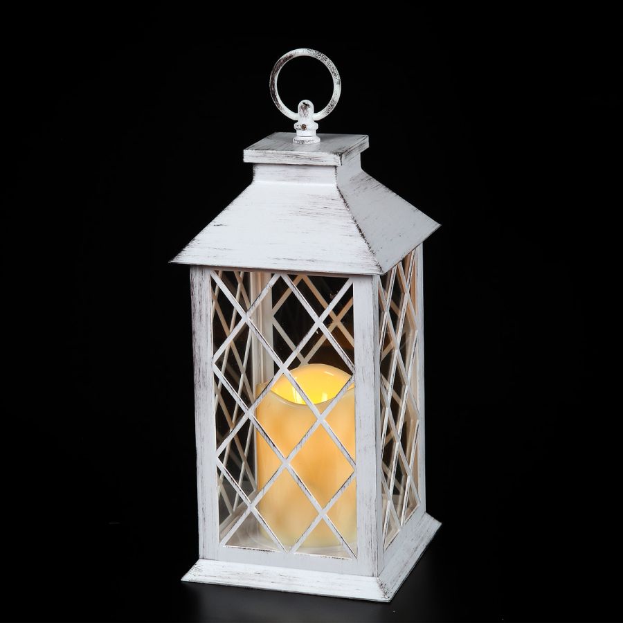 ambiente haus Atq. White Lantern 34cm incl. LED Candle