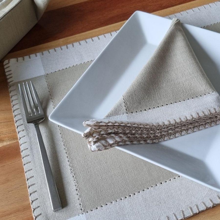 ambiente haus Set of 6 Beige Shades Place Mats 33x48cm