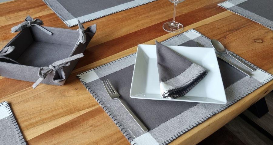 Ambiente Haus Set Of 6 Grey Shades Place Mats 33x48cm