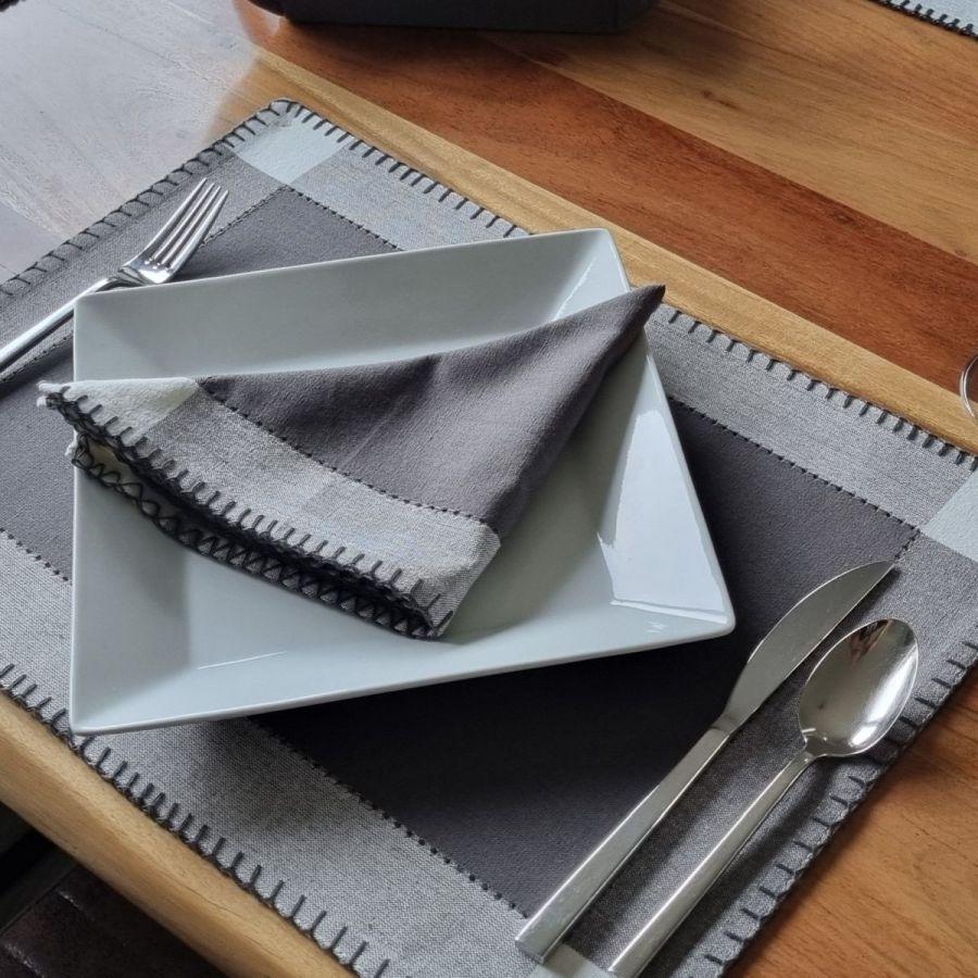 ambiente haus Set of 6 Grey Shades Place Mats 33x48cm