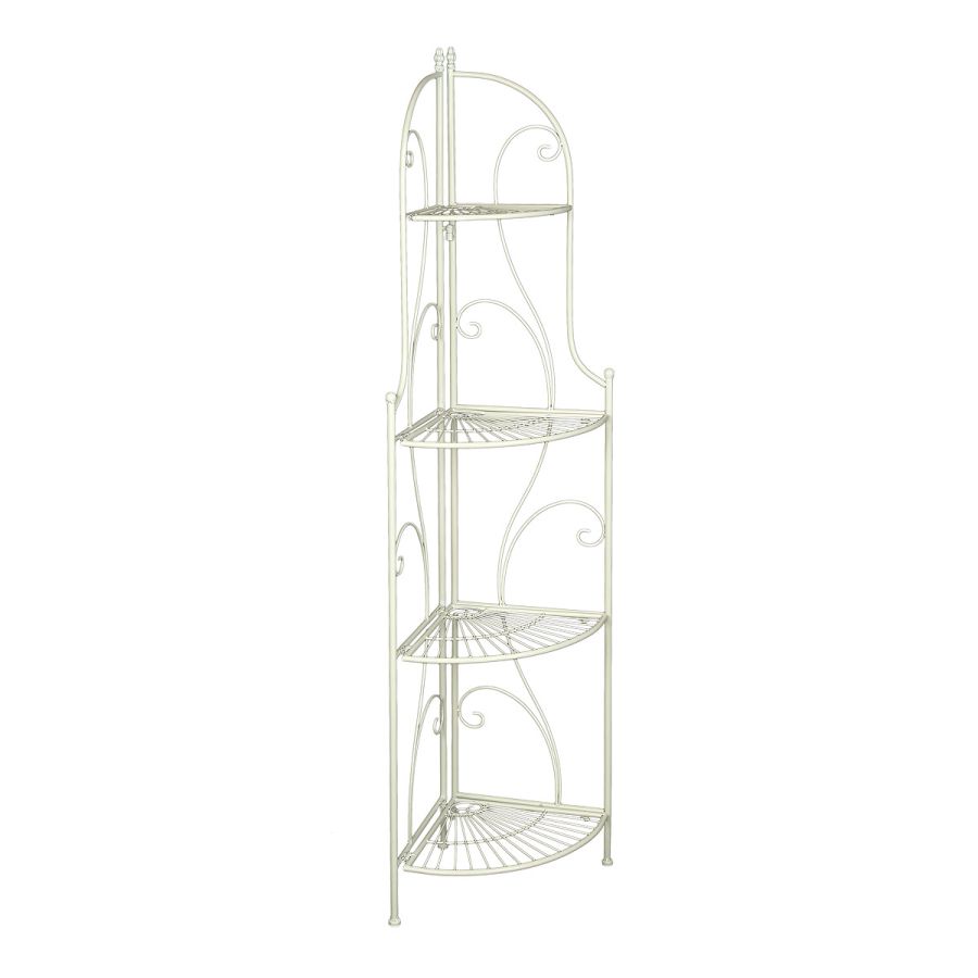 ambiente haus White Corner Shelf with 4 Tiers 157cm