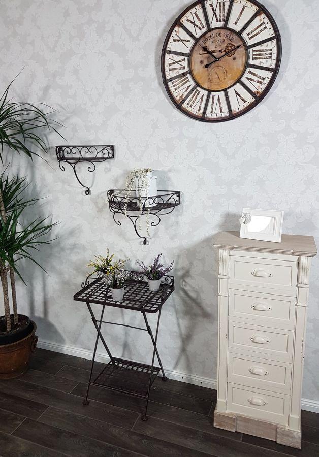 Ambiente Haus Wrought Iron Wall Shelf Set - Antq Brown