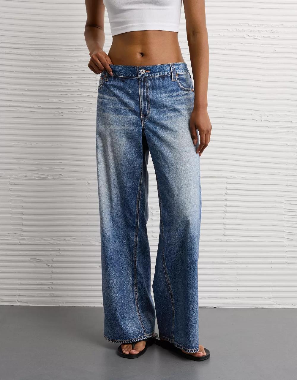 american eagle AE DBL Take Super Mid-Rise Baggy Wide-Leg Pant