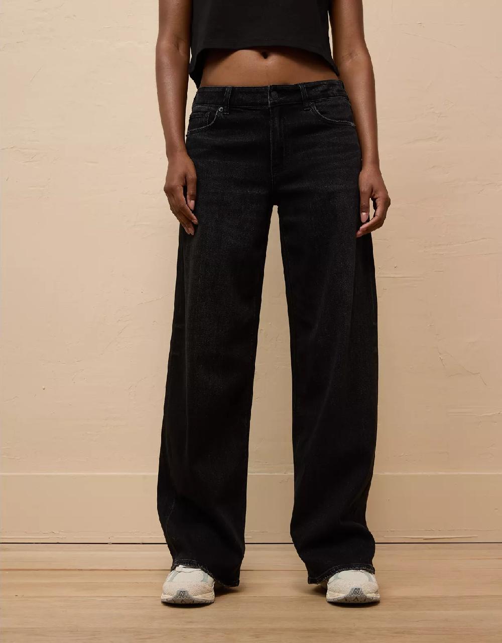 american eagle AE Dreamy Drape Stretch Low-Rise Baggy Wide-Leg Jean