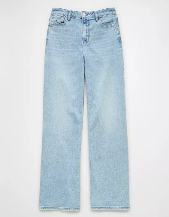 American Eagle AE Dreamy Drape Stretch Super High-Waisted Baggy Wide-Leg Jean