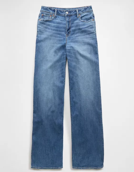 American Eagle AE Dreamy Drape Stretch Super High-Waisted Baggy Wide-Leg Jean