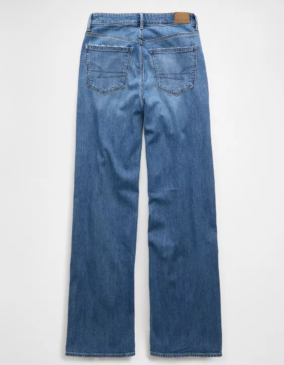 American Eagle AE Dreamy Drape Stretch Super High-Waisted Baggy Wide-Leg Jean