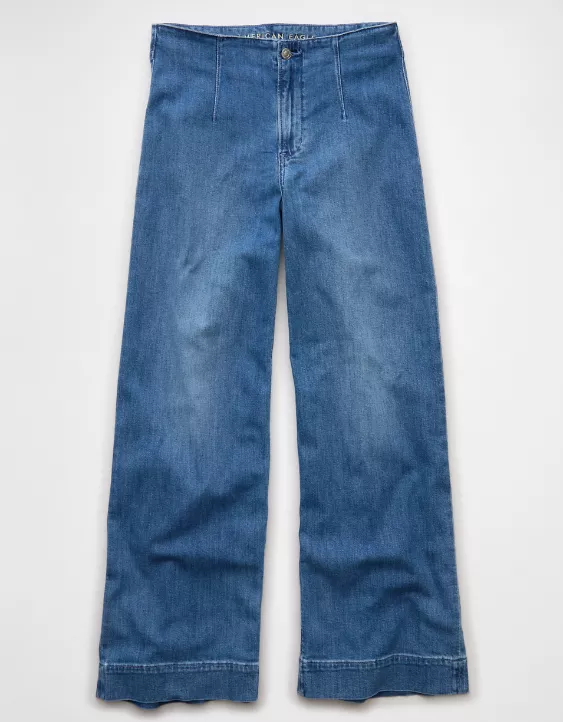 American Eagle AE Dreamy Drapey Stretch Super High-Waisted Baggy Wide-Leg Jean