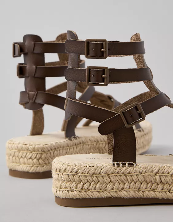 American Eagle AE Flatform Gladiator Espadrille Sandal