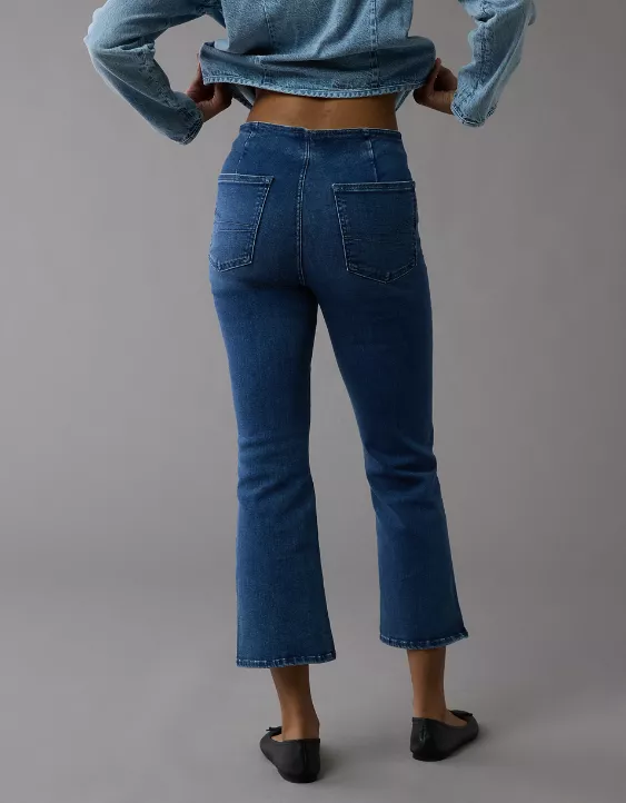 American Eagle AE Luxe Pull-On High-Waisted Kick Bootcut Crop Jean