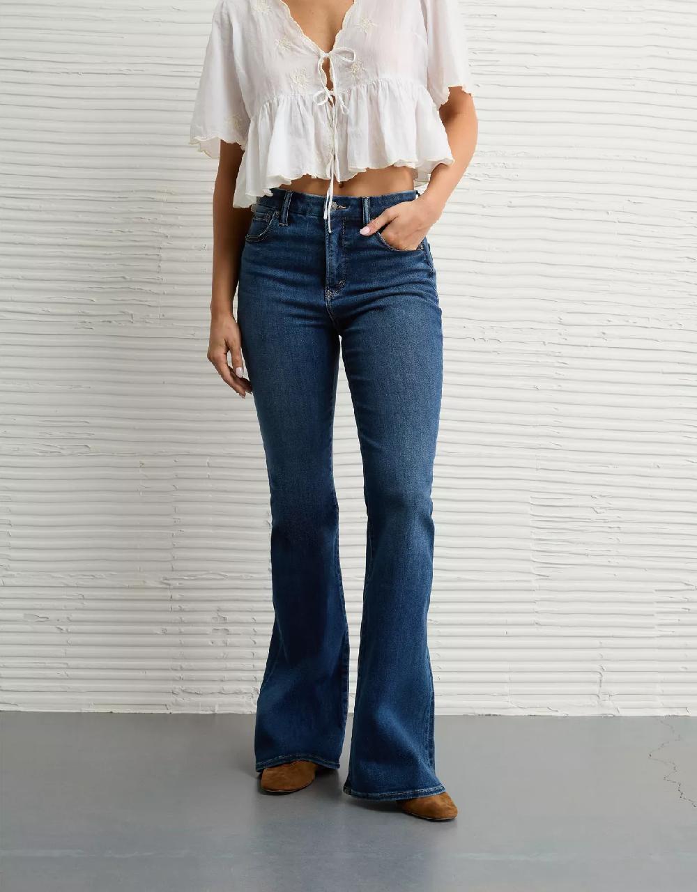 american eagle AE Luxe Super High-Waisted Flare Jean