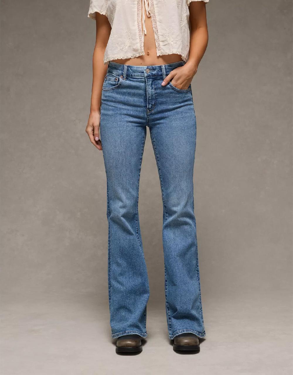 american eagle AE Luxe Super High-Waisted Flare Jean