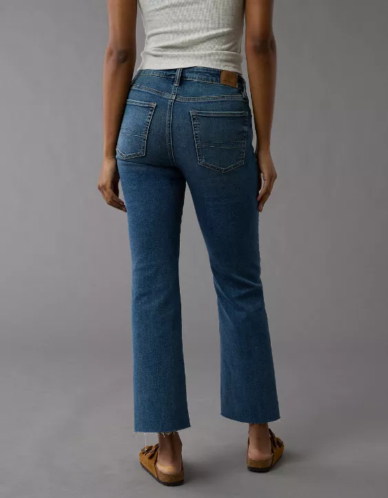 American Eagle AE Next Level High-Waisted Kick Bootcut Crop Jean