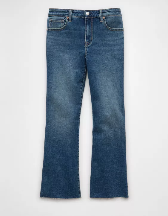 American Eagle AE Next Level High-Waisted Kick Bootcut Crop Jean
