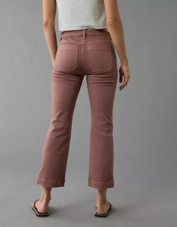 American Eagle AE Next Level High-Waisted Kick Bootcut Crop Jean