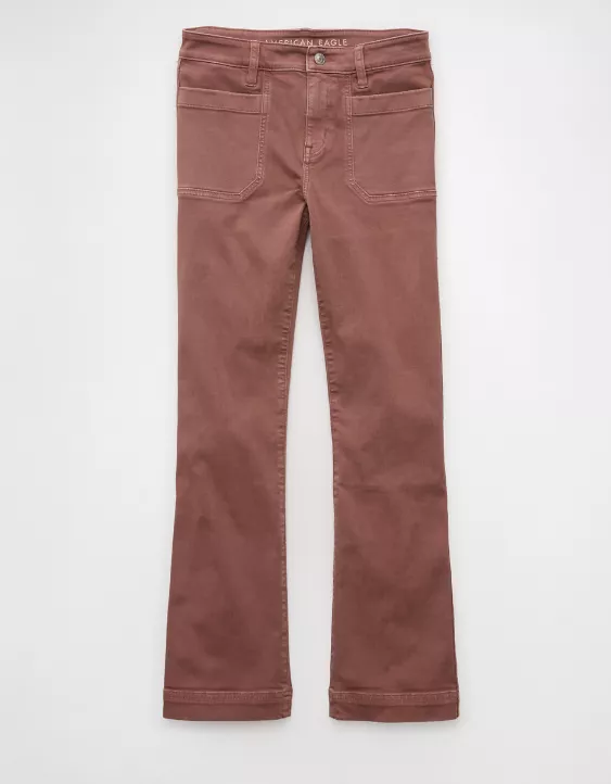 American Eagle AE Next Level High-Waisted Kick Bootcut Crop Jean