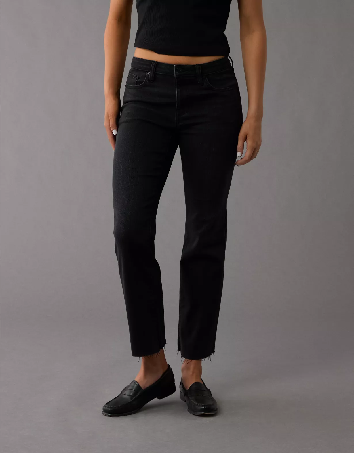 american eagle AE Next Level High-Waisted Kick Bootcut Crop Jean