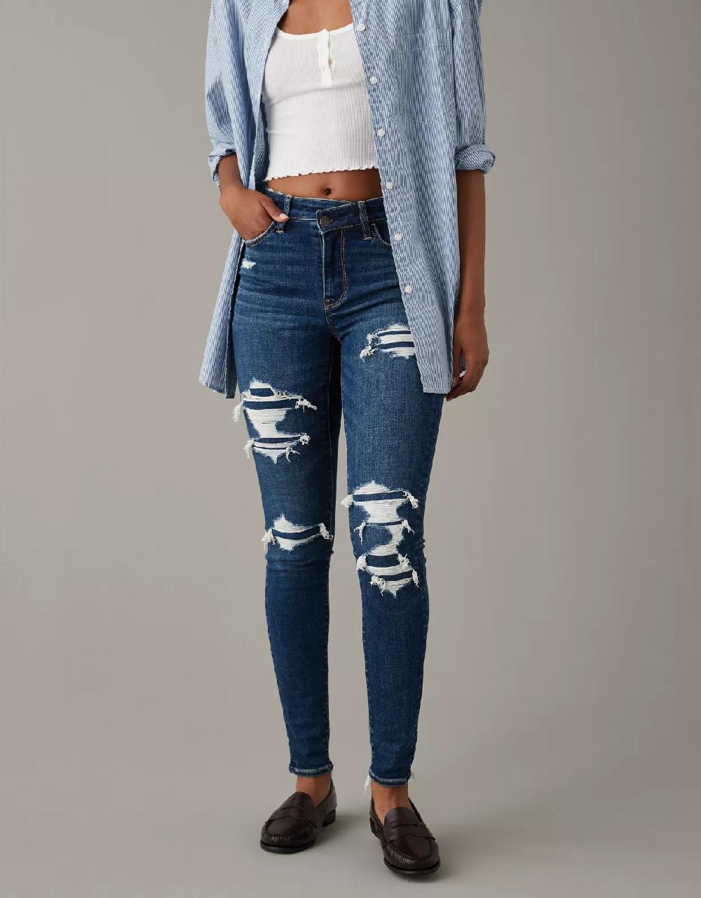 american eagle AE Next Level High-Waisted Patched Jegging