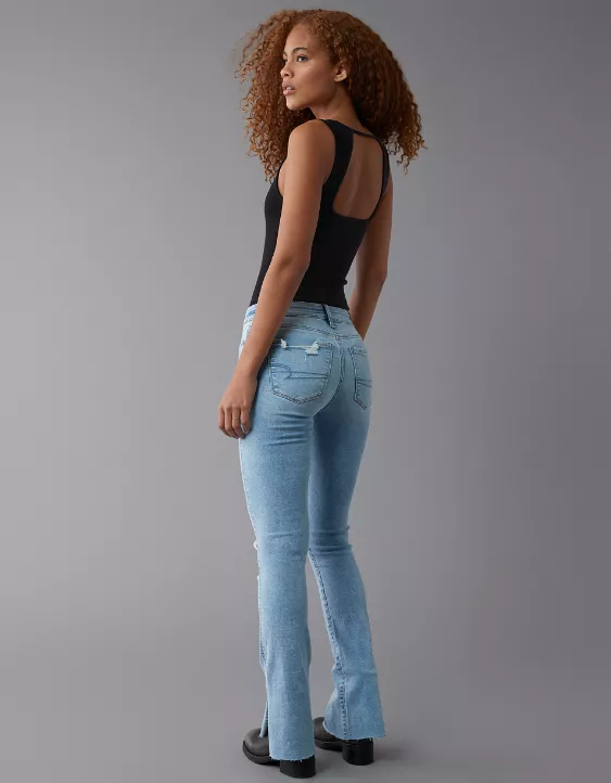 American Eagle AE Next Level High-Waisted Ripped Skinny Kick Jean
