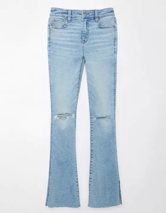 American Eagle AE Next Level High-Waisted Ripped Skinny Kick Jean