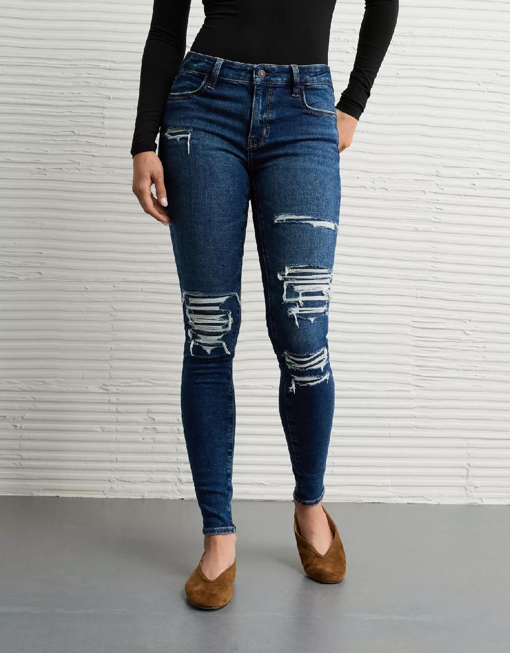 american eagle AE Next Level Patched Low-Rise Jegging