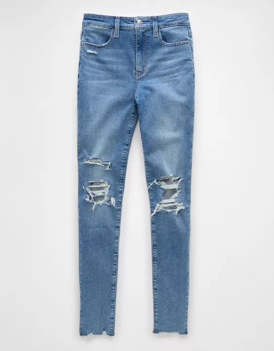 American Eagle AE Next Level Super High-Waisted Ripped Jegging