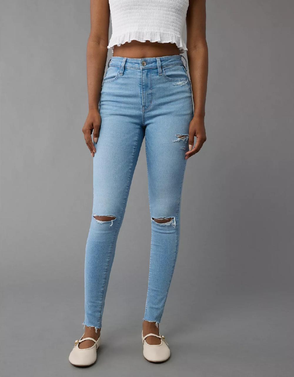 american eagle AE Next Level Super High-Waisted Ripped Jegging