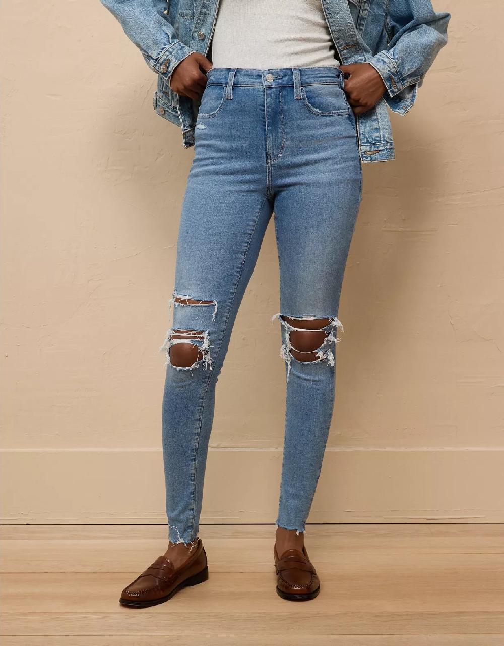 american eagle AE Next Level Super High-Waisted Ripped Jegging