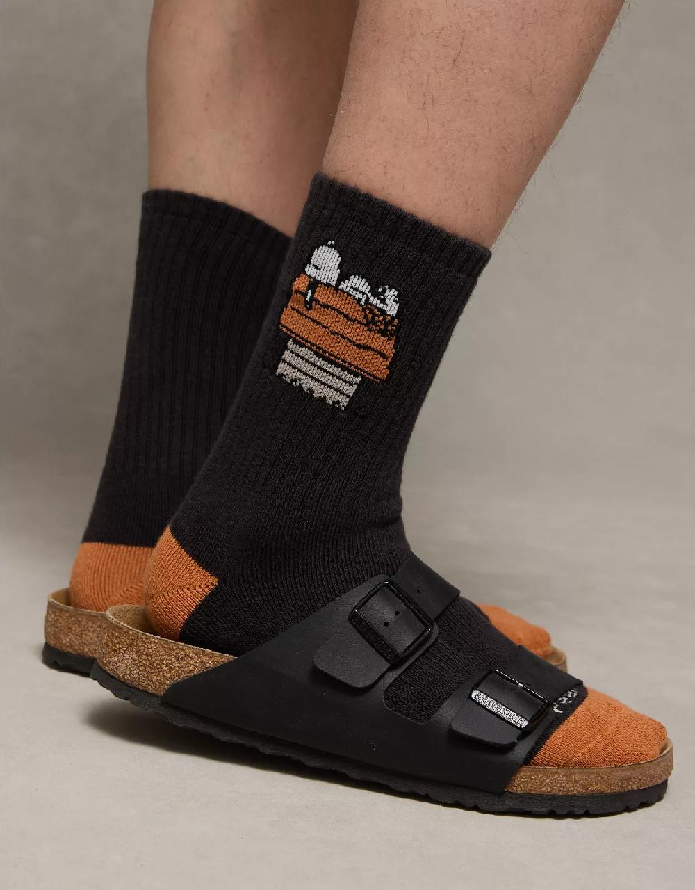 american eagle AE Peanuts Halloween Terry Crew Socks 3-Pack