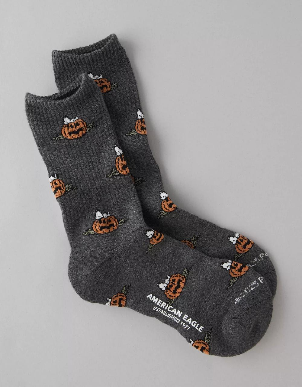 American Eagle AE Snoopy Halloween Classic Crew Socks
