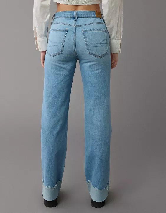 American Eagle AE Stretch High-Waisted Stovepipe Cuffed Jean