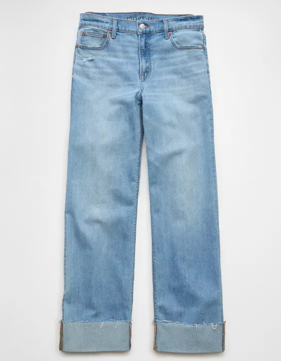 American Eagle AE Stretch High-Waisted Stovepipe Cuffed Jean