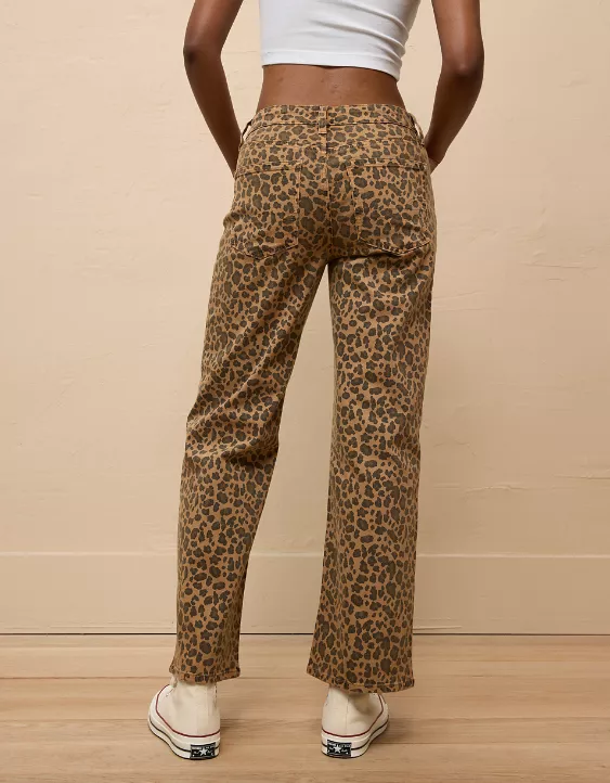 American Eagle AE Stretch Leopard High-Waisted Stovepipe Ankle Pant