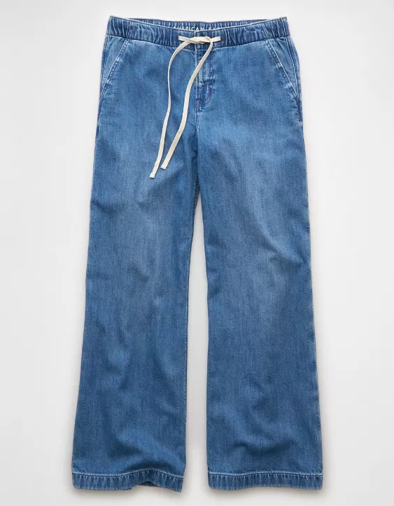 American Eagle AE Stretch Low-Rise Ultra Wide-Leg Pull-On Jean