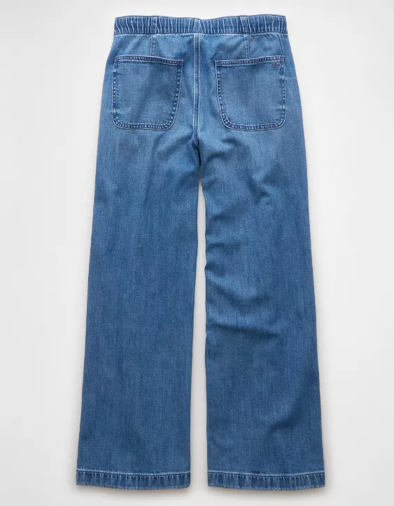 American Eagle AE Stretch Low-Rise Ultra Wide-Leg Pull-On Jean