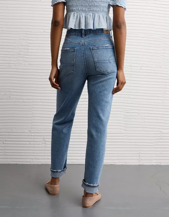American Eagle AE Stretch Super High-Waisted Ankle Straight Jean